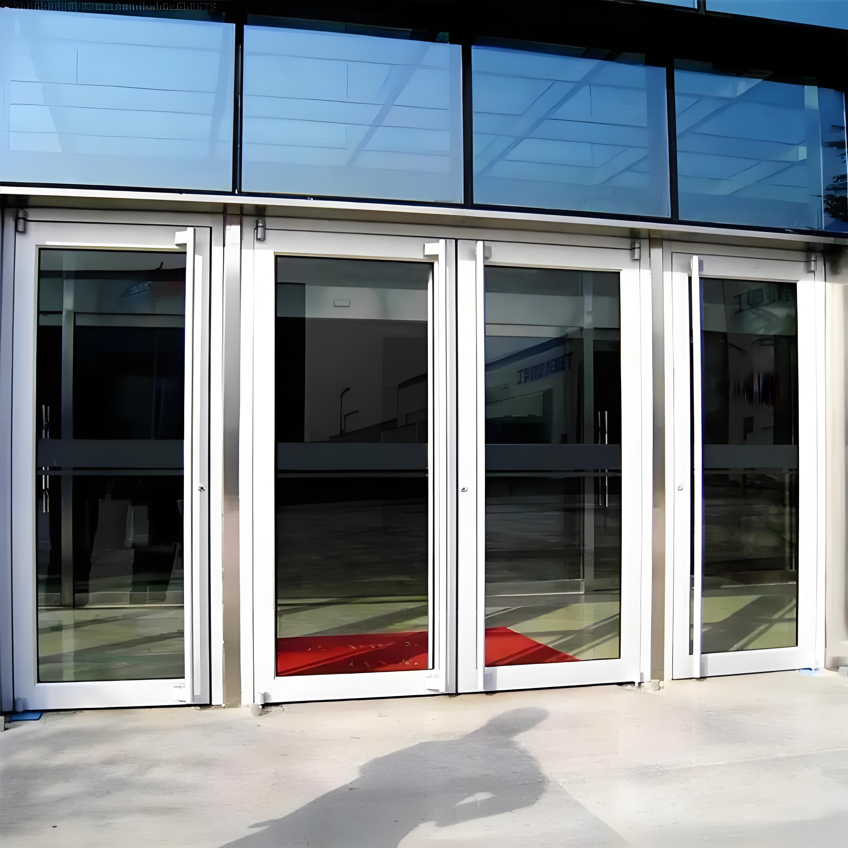 Commercial Kfc Shop Front Door Aluminum Entry Single Swing Glass Entry Door Aluminum KFC Door for Commercial Main Entrance