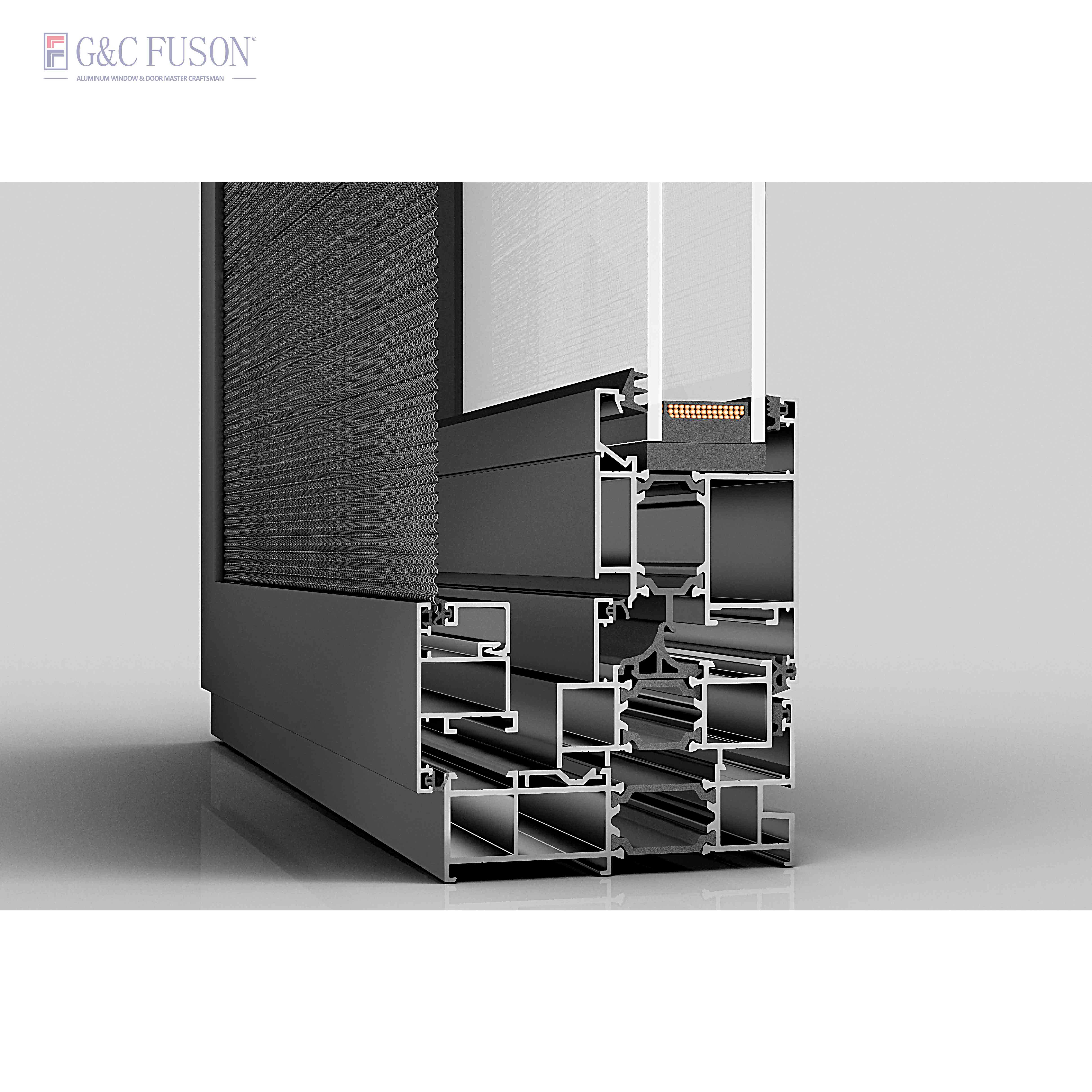 Fuson American Nfrc Certification Hurricane Proof Impact Aluminium Frame Doors and Windows Aluminum Double Glaze Casement Window