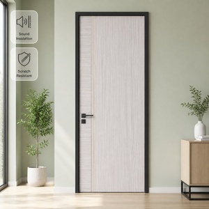 Luxury Aluminum Clad Wood Doors Environmental Friendly and Fire Retardant with Melamine Faced Board for Apartment and Villa