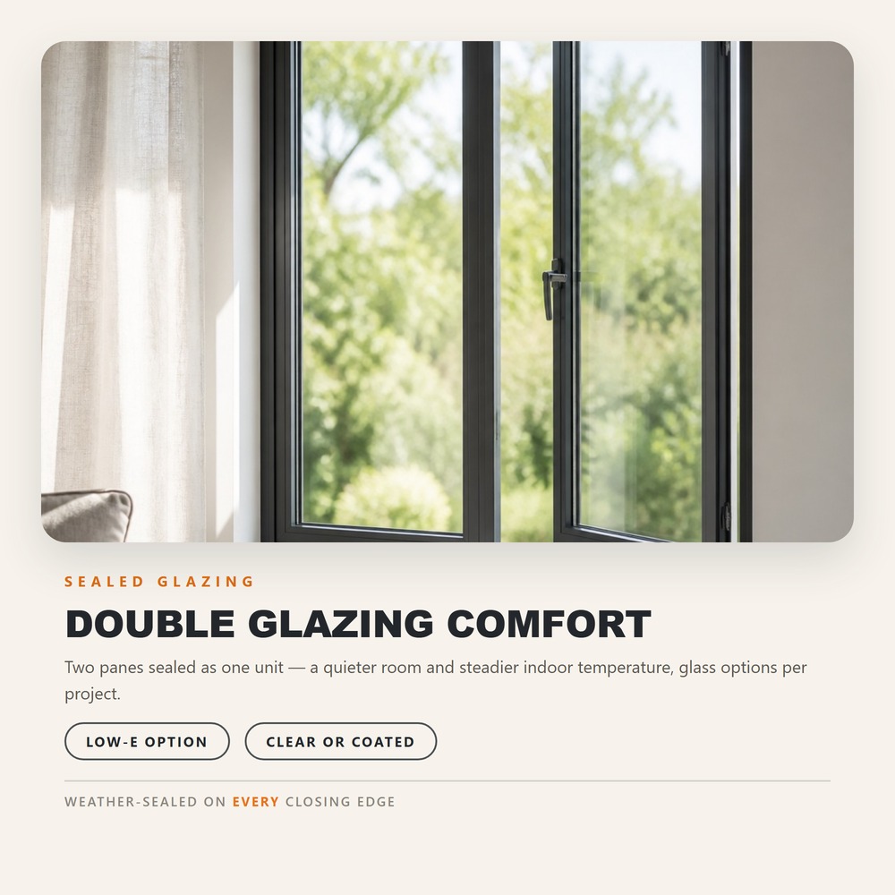 Custom Casement Aluminum Doors windows Corrosion Resistant Modern Design High Air Tightness Rust Proof for Storefront