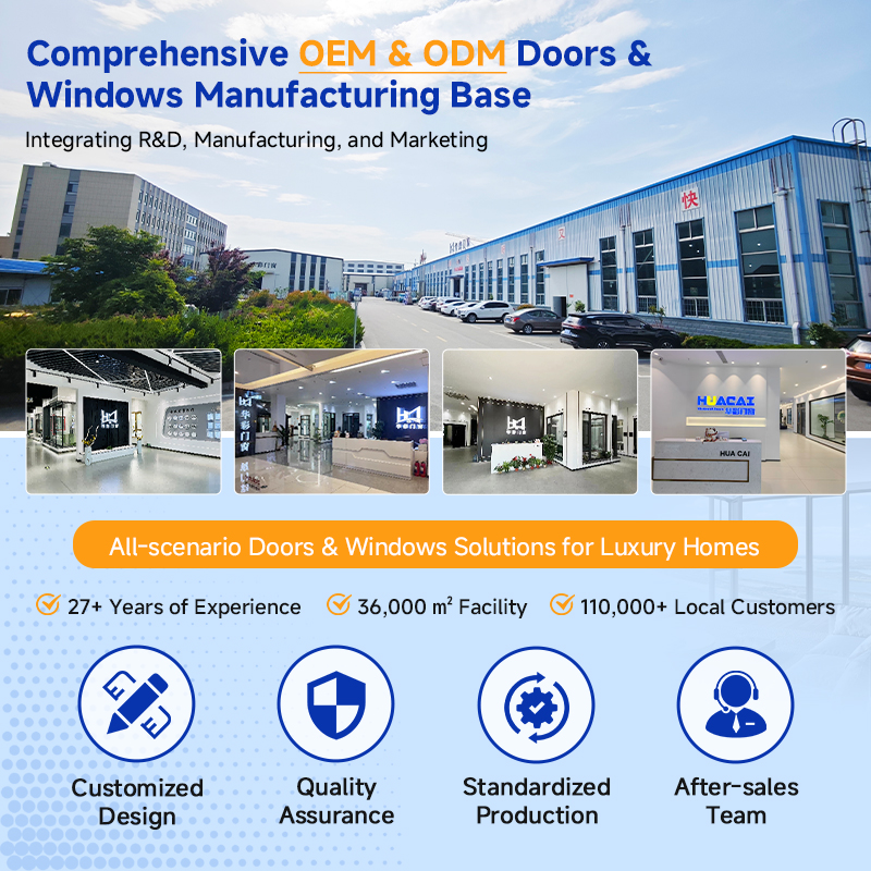 HUACAI Factory Supply Finished Aluminum Door High Safety Performance for Holiday Cottage Door