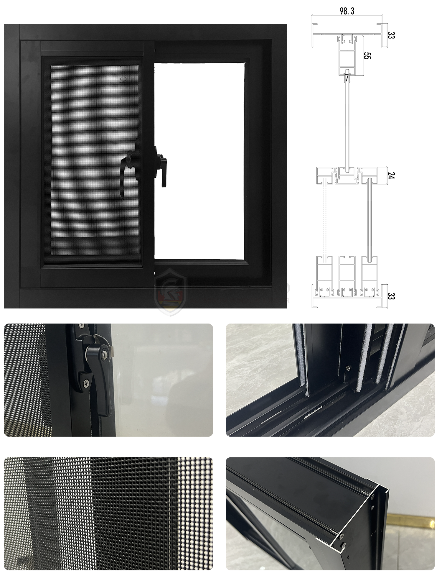 121 Series Three Tracks Sliding Window