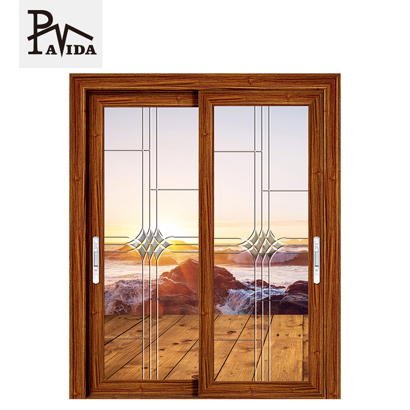 Glass Prints Aluminum Interior Sliding Pocket Doors for Living Room/kitchen /bathroom
