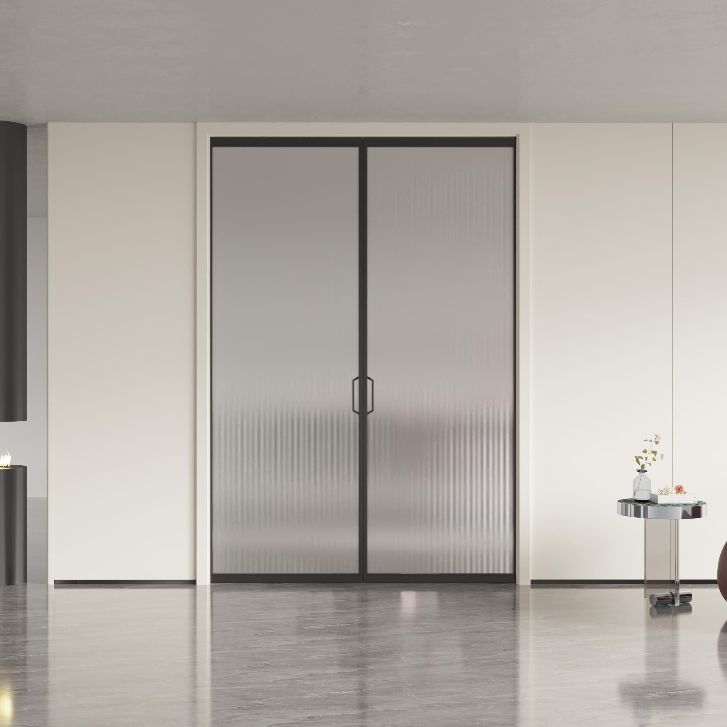 Modern Chinese Style Aluminum Sliding Door Aluminum Alloy Fiberglass Screen Netting Bathroom Living Room