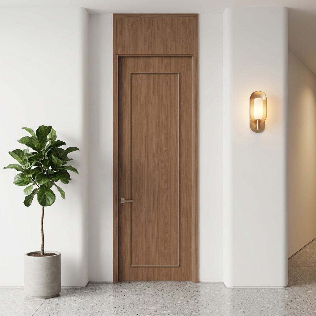 Customized Modern Luxury Aluminum-wood Framed Bedroom Door Fireproof Waterproof Features Finished Suitable for Villa Hotel Use