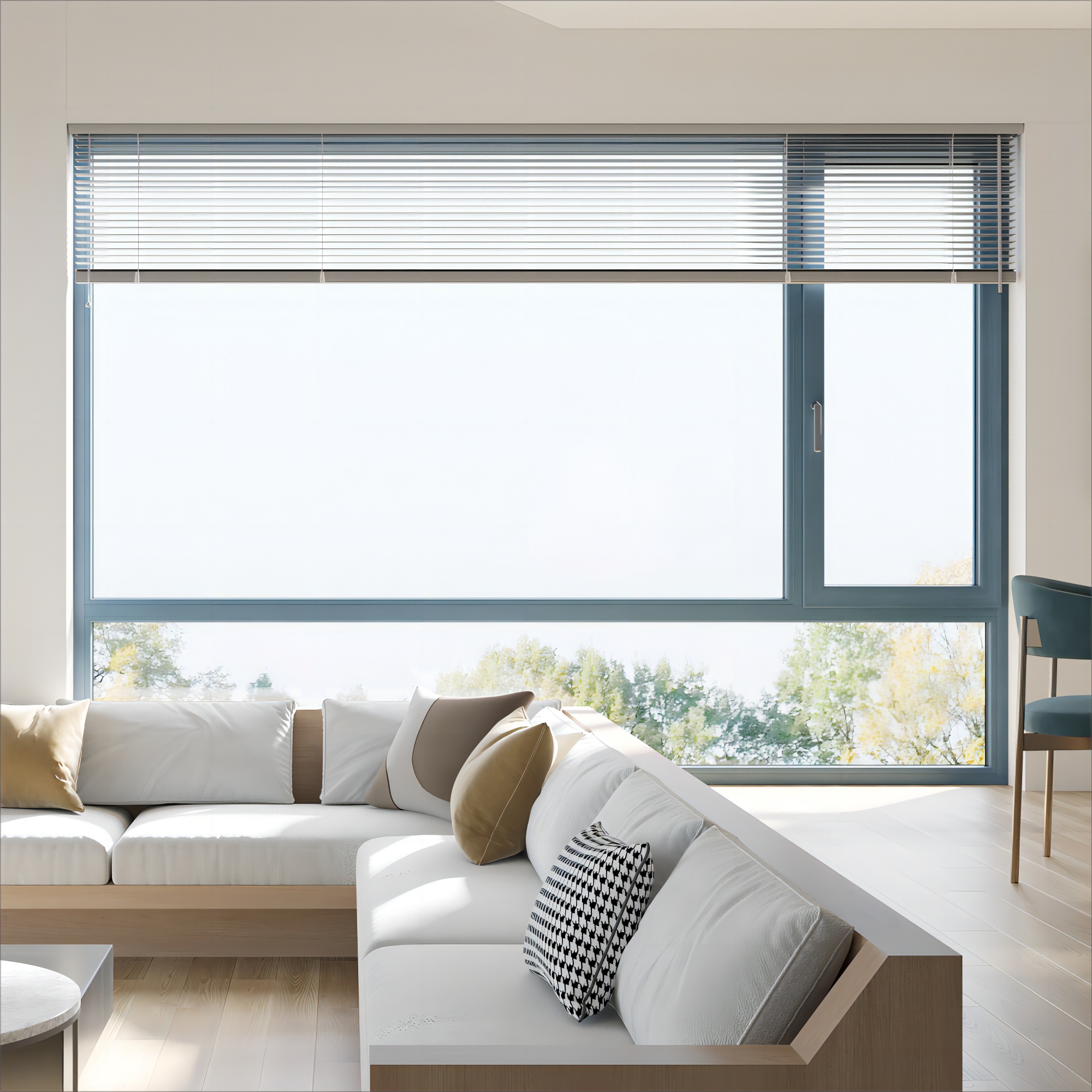 Custom Swing Soundproof Tilt Turn Solid Wood Aluminum Composite Timber Windows Tempered Glass for Villa Hotel Church
