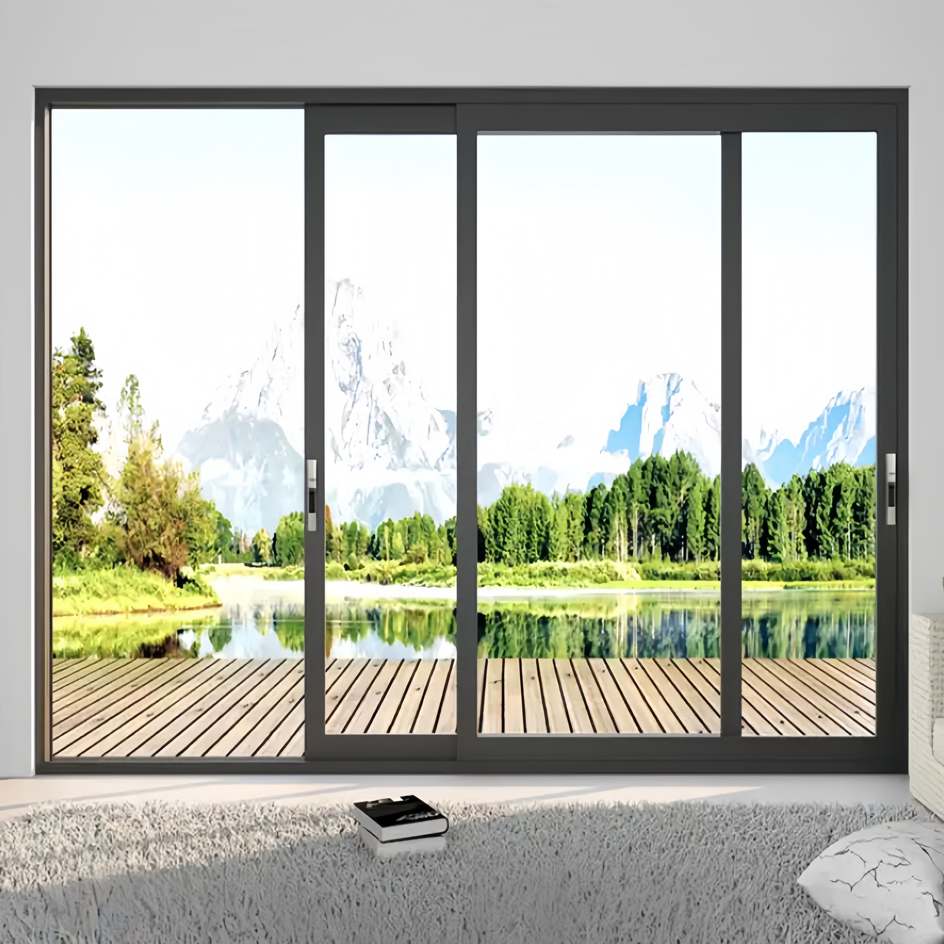 Sliding Door Customized New Design Balcony Glass Door Double Glass Exterior or Interior Panoramic Aluminum Sliding Door for Sale