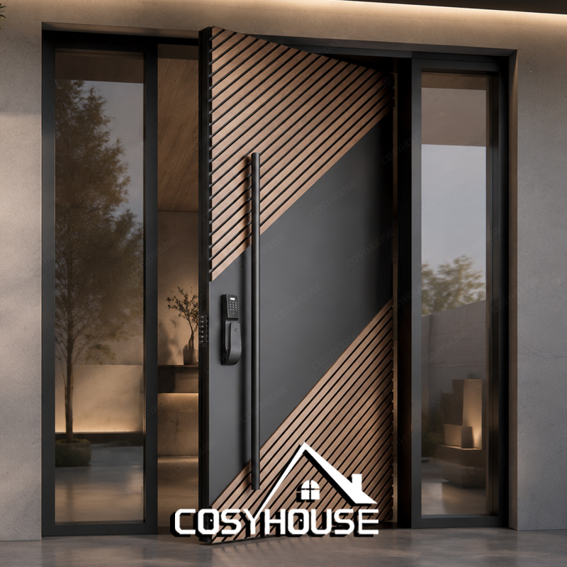 Custom Aluminum Entrance Door Exterior Aluminum Front Door for Villa House Apartment Project