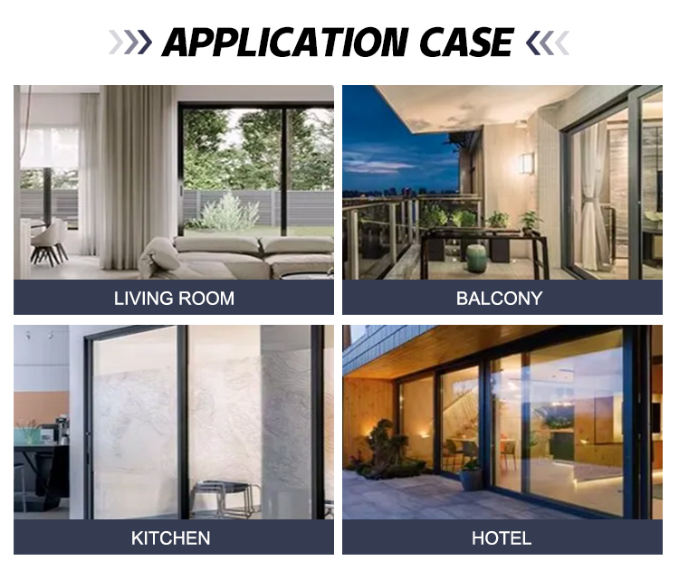 Aluminum Alloy Double Glazing Glass Sliding Doors with Minimalist Design for Interior Kitchen & Bathroom