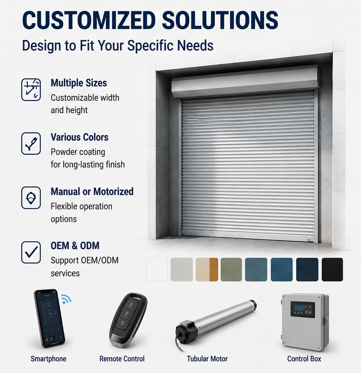 Heavy Duty Insulated Aluminum Roller Shutter Door Storm Proof Security Extruded Slats Rolling Doors for Shop Front Mall Factory