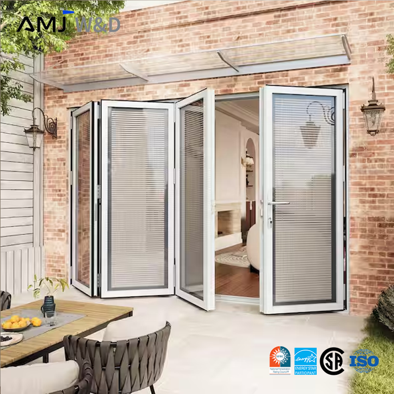 NFRC Certified White Bi Fold Doors French Aluminum Alloy Folding Door for Balcony Villa Modern Glass Bi Folding Doors