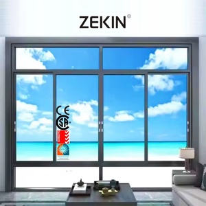 ZEKIN Sliding Windows Thermal Break Safety Grille Aluminum Frame Double Glazing Low-E Glass Window for Balcony Patio Custom Size