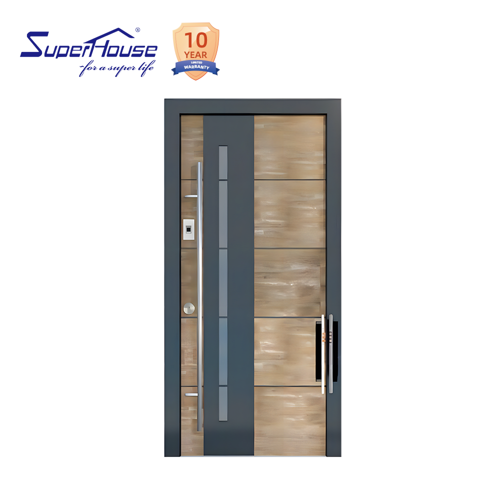 Luxury Aluminum Hurricane Impact Front Entry Door NOA FPA AAMA NFRC Certified High Wind Resistant Villa Exterior Hinged Door