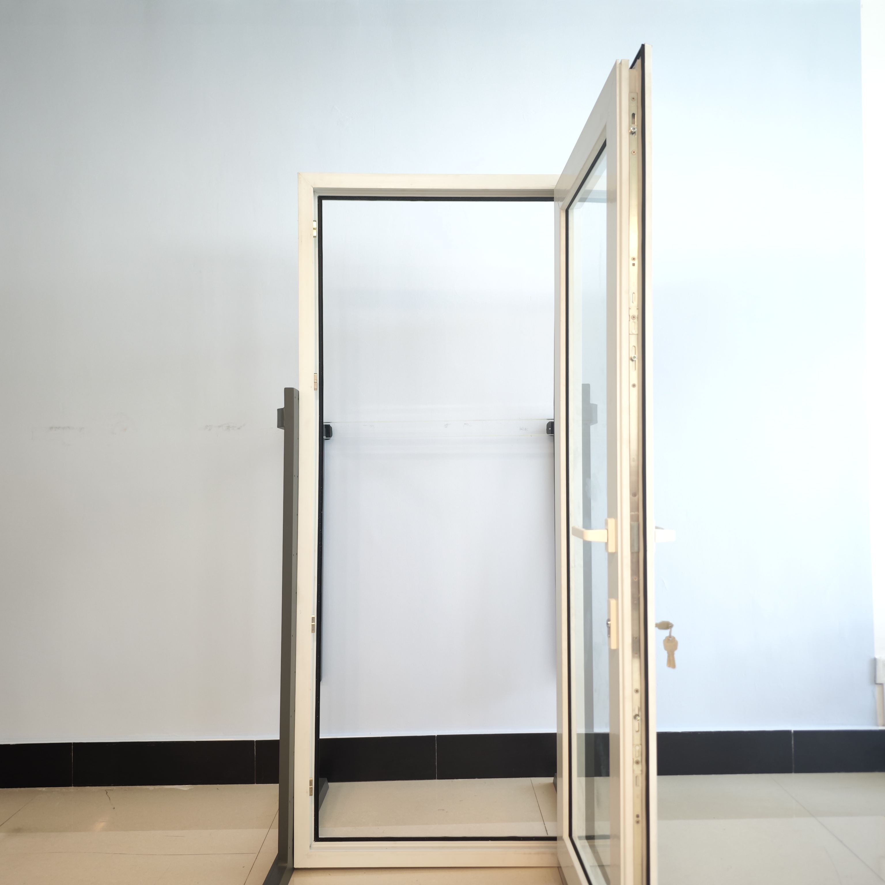 Factory Direct Wholesale Modern Commercial Aluminum Alloy Finished Nylon PVC UPVC Exterior Double Casement Swing Patio Door
