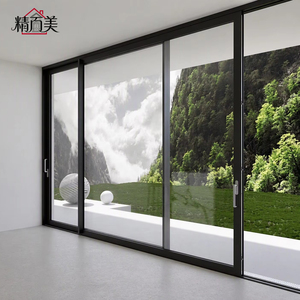Modern minimalist slim frame double tempered glass lift and slide door