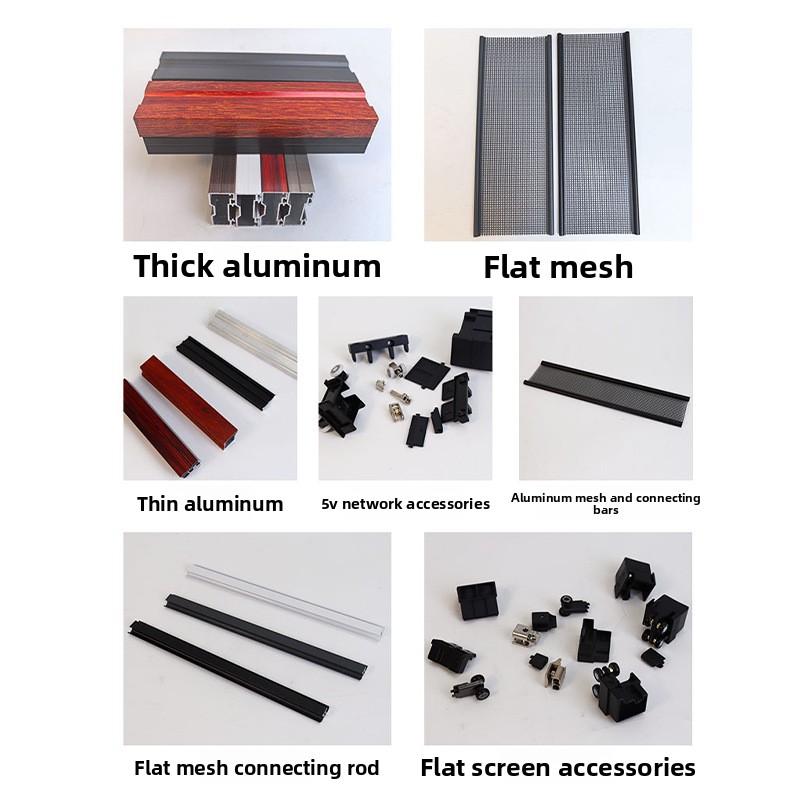 Diamond-mesh Aluminum Alloy Folding Sliding Screen Door-Burglar-Proof Mosquito Rodent Proof Easy Clean; Telescopic Entry Door