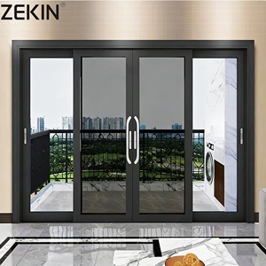 Double Glass Stacker Doors Commercial Exterior Patio Panoramic Aluminum Sliding Doors