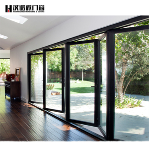 Waterproof Windproof Folding Tempered Glass Aluminium Door