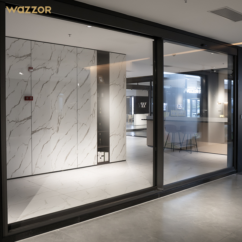 Wazzor Energy Efficient Aluminum Sliding Doors With Tempered Glass Frameless Patio Balcony Interior Spaces Aluminum Sliding Door