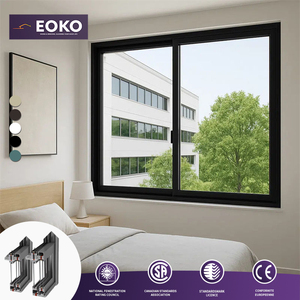EOKO Aluminum Sliding Window CE Certified Double Glazed Thermal Break Sliding Glass Window For Residential Housing Project