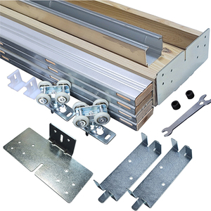French Style Aluminum Framed Sliding Wood Pocket Door