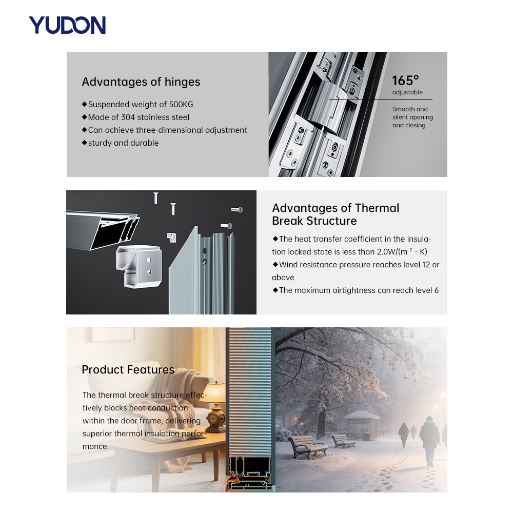 YUDON DOOR Cast Aluminum Double Door Front Door with Video Intercom Powder Coated Fire Rated Wide Design for Residential Homes
