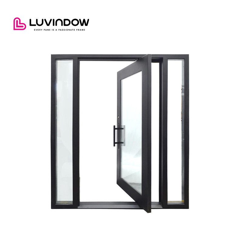Modern Aesthetic Long Term Durability Low Maintenance Thermal Break Aluminum Pivot Door For Luxury Villa Entrance