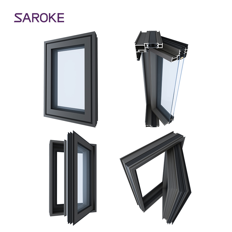 Minimalist Edge-to-Edge Glazed Aluminum Casement Window System with Concealed Folding Handle for Luxury Villa Panoramic View