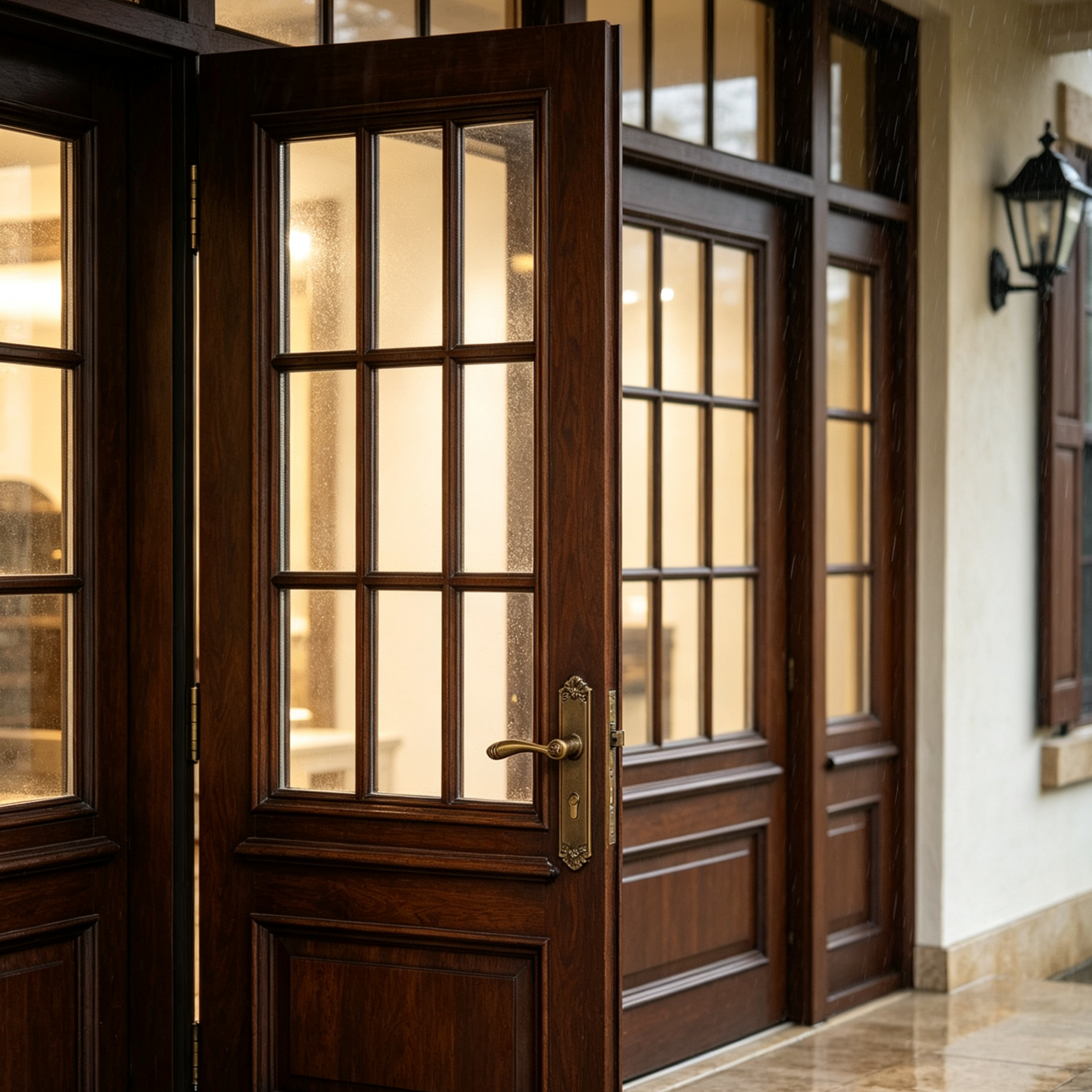 Elegant Aluminum Swing Door Sound Insulated Double Tempered Glass for Urban Villa House