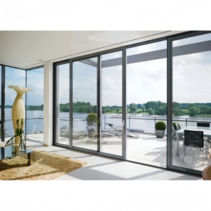 Modern Aluminum Door Sliding tinted Glass Patio Door Storefront Door
