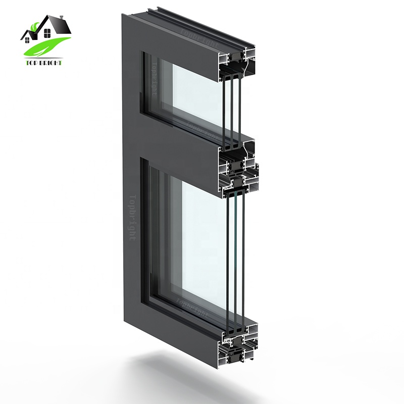 French Panoramic Window Thermally Broken Glazed Casement Aluminum Tilt and Turn windows