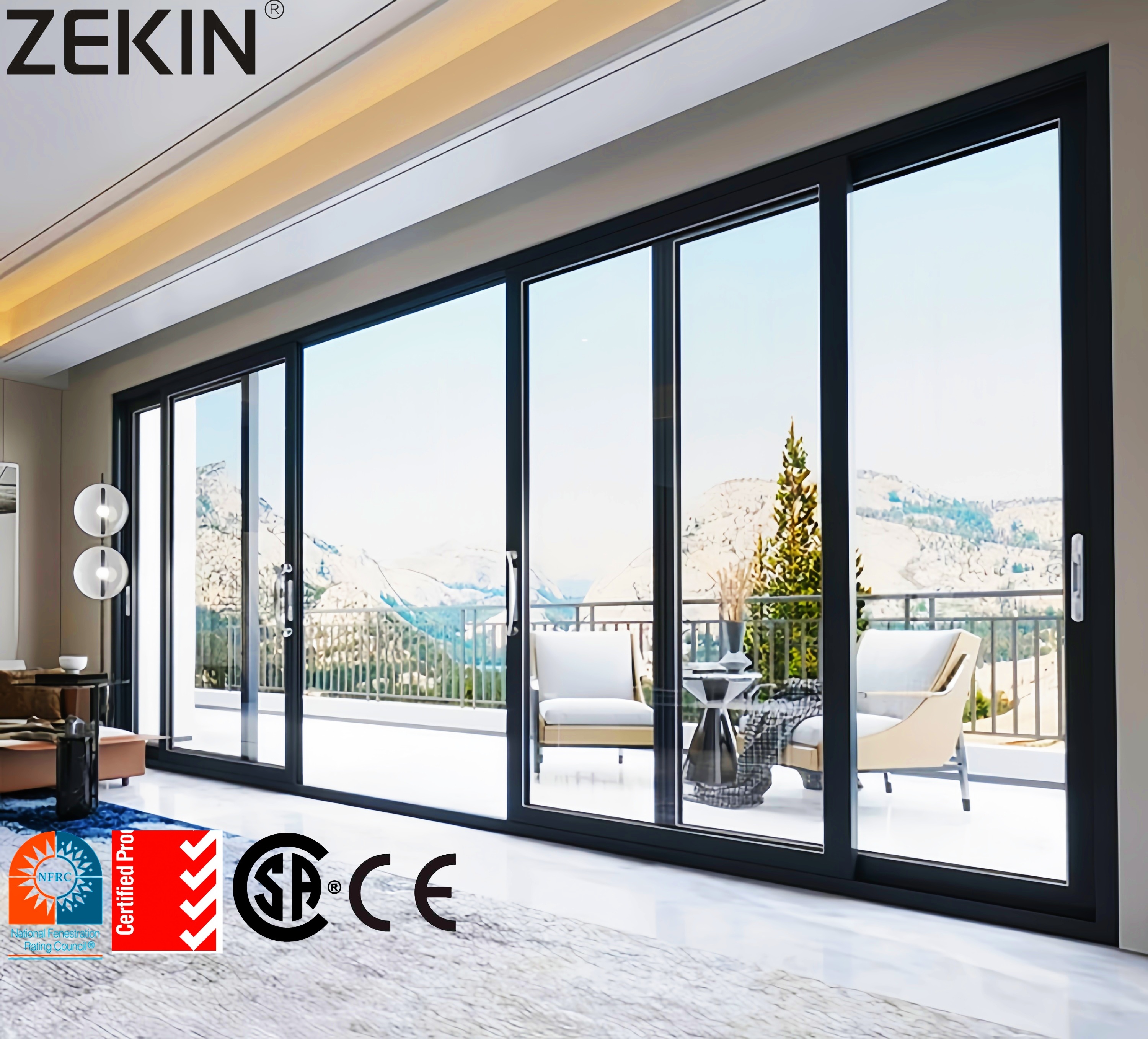 Modern Panoramic Aluminum Sliding Patio Doors Finished French Style Hotels Exteriors Material Thermal Insulation Sliding Door