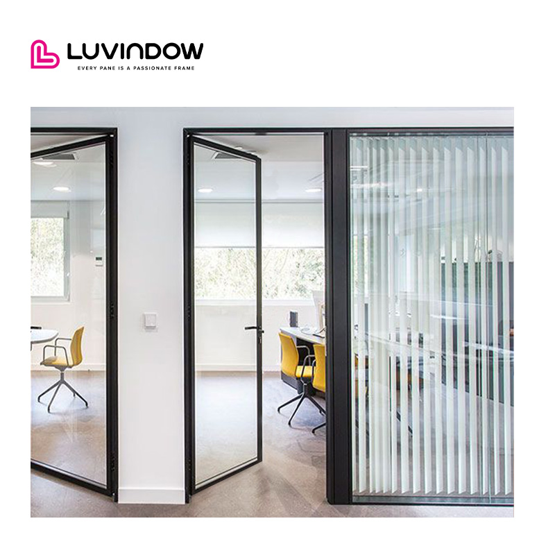Slim Profile Aluminum Glass Doors with Thermal Insulation for Exterior and Living Room Full Screen Hinged Doors