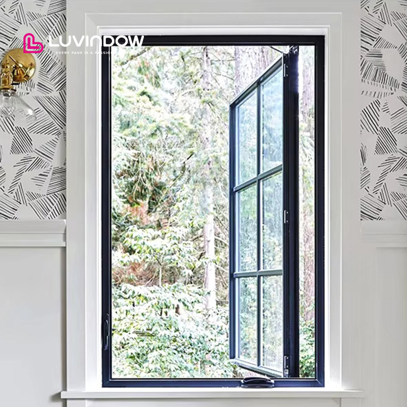 Sturdy Components Smooth Crank High Efficiency Thermal Break Modern Aluminum Awning Windows for Bathroom American Style Projects