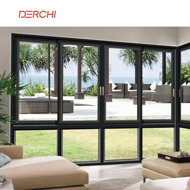 High Quality Double Tempered Glazed Custom Made Aluminum Glass Sliding Windows for House