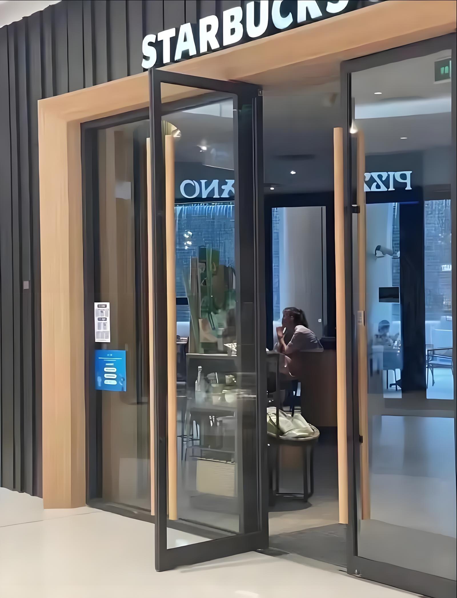 Commercial Kfc Shop Front Door Aluminum Entry Single Swing Glass Entry Door Aluminum KFC Door for Commercial Main Entrance