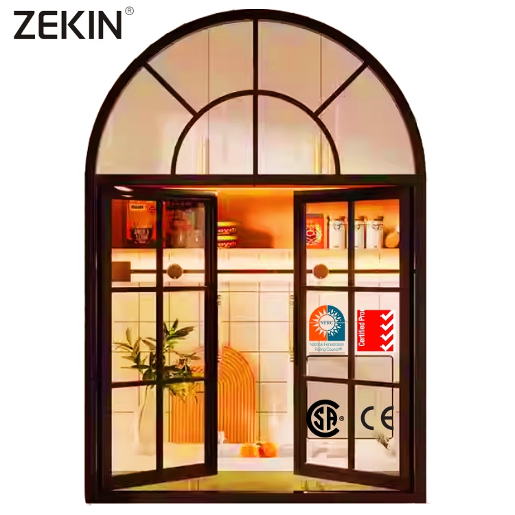 Zekin Customized Thermal Break Aluminium Windows Narrow Waterproof Soundproof Casement Commercial Aluminum Alloy Louver