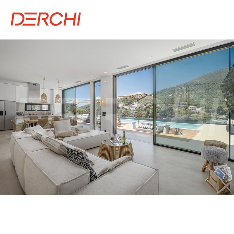 Residential House Sliding Panoramic Tempered Lowe Glass Door Sliding Metal Door Aluminium Glass Patio Aluminum Sliding Doors