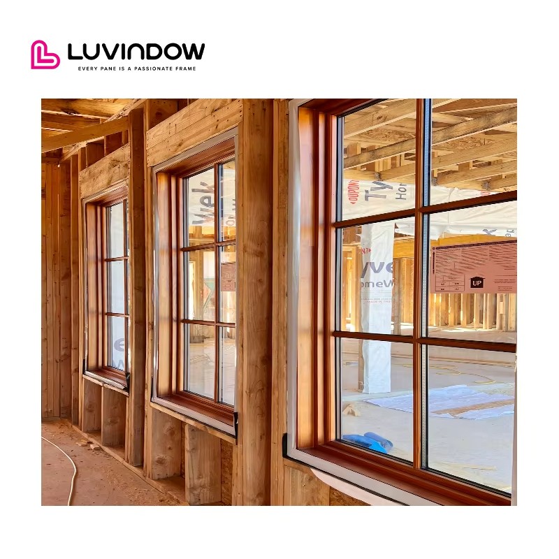 Weather Resistant Aluminum Clad Wood Windows Heat Insulated Crank Casement Windows For Home Airflow Design