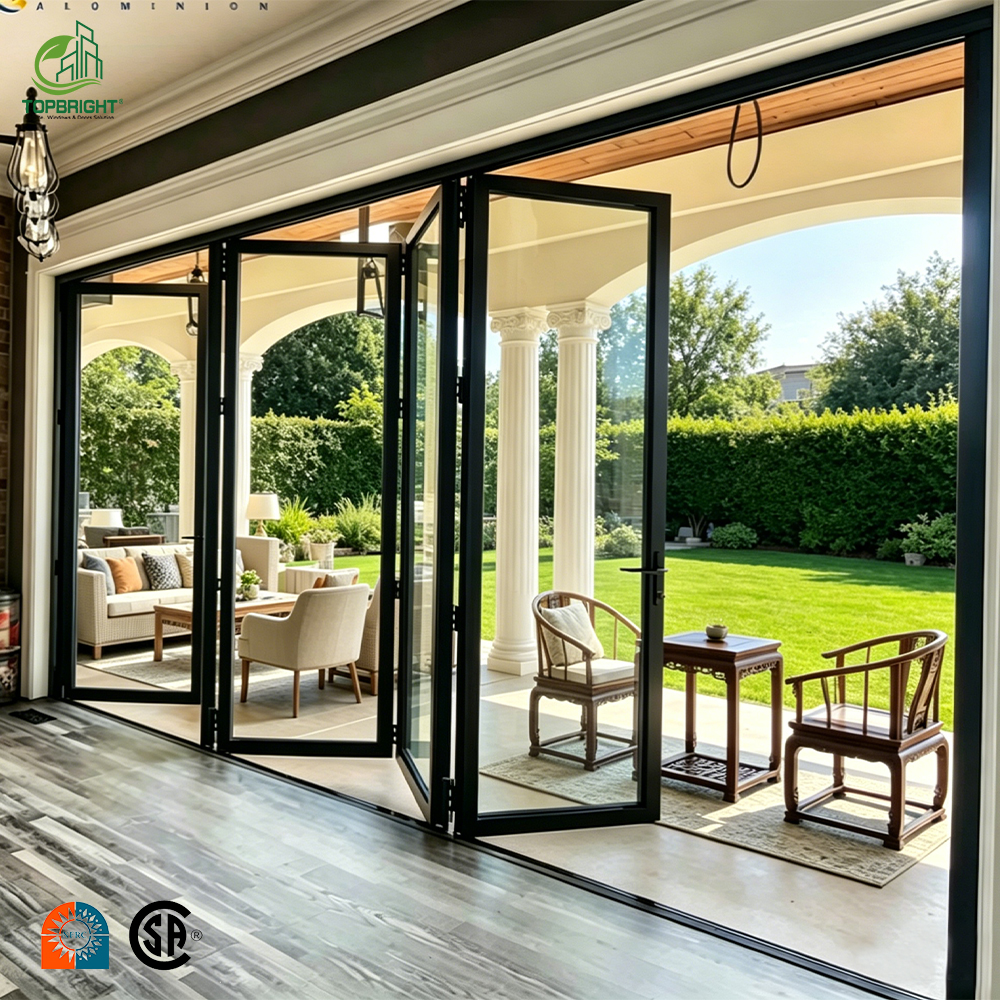Topbright Modern Slim Narrow Frame Aluminium Bi Fold Patio Door