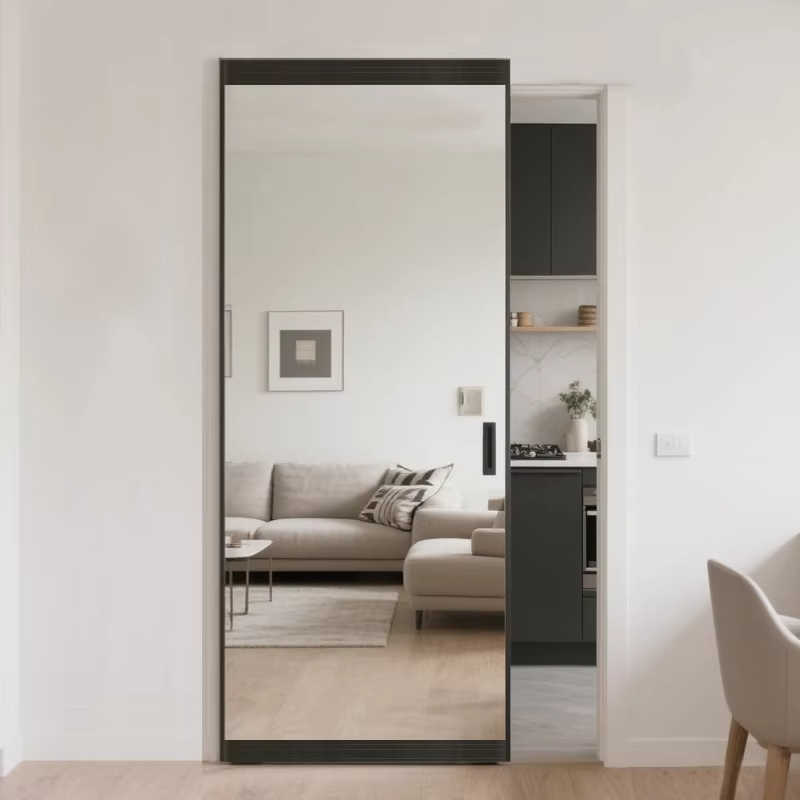 Custom Magic Mirror Interior Pocket Door System Sliding Wall Pocket Doors
