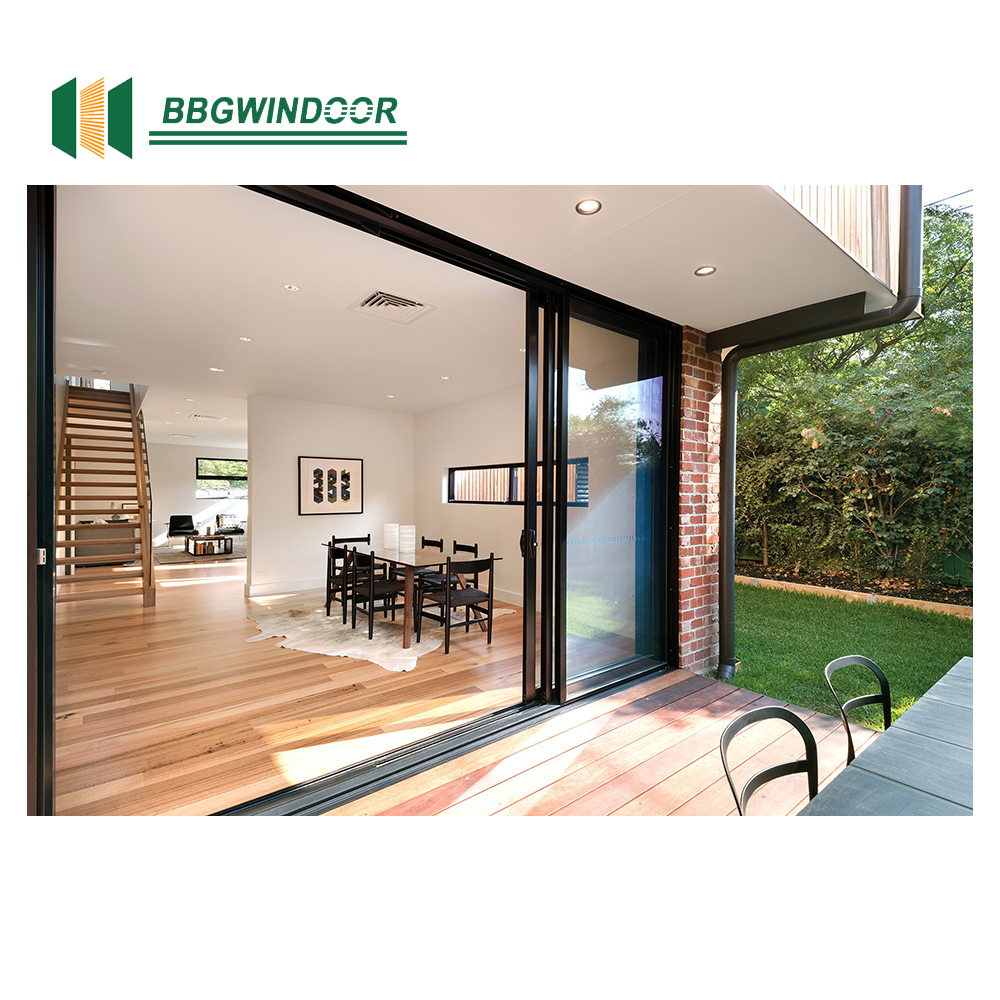 Lukliving Factory Direct Selling High Quality Exterior Double Glass House Back Sliding Doors Courtyard Door