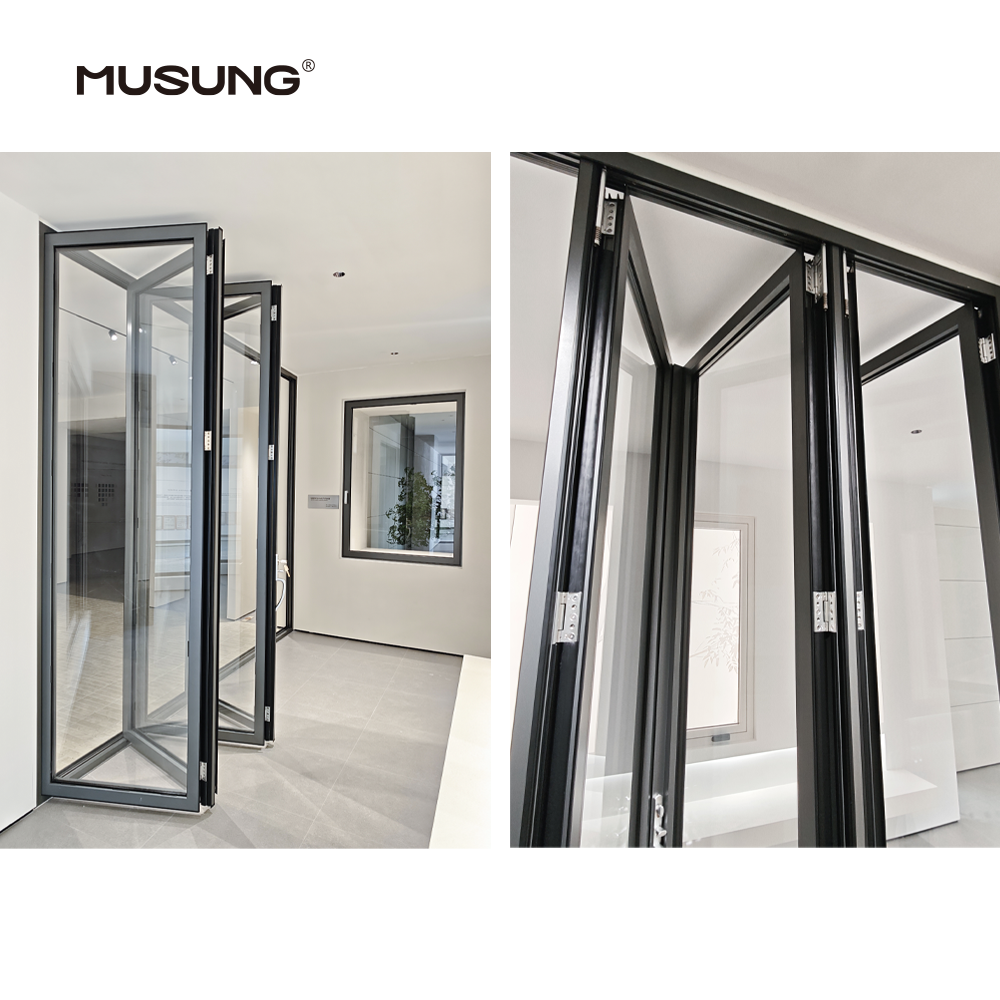 Balcony Accordion Bifold Door Design Exterior Aluminum Folding Patio Doors