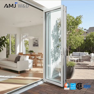 NFRC Certified White Bi Fold Doors French Aluminum Alloy Folding Door for Balcony Villa Modern Glass Bi Folding Doors