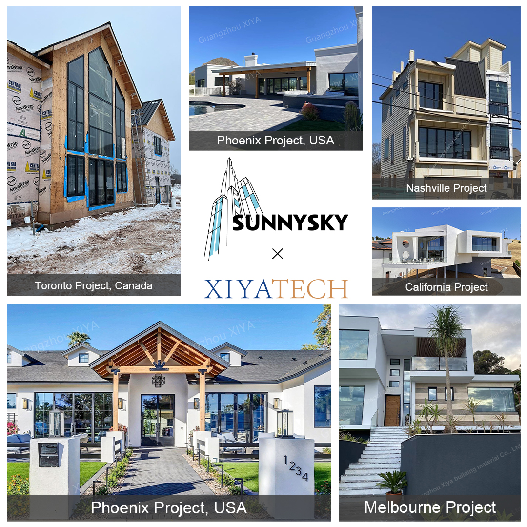 Sunnysky Contemporary Frosted Matte Finish Privacy Protection Translucent Aluminum Glass Panel Garage Door