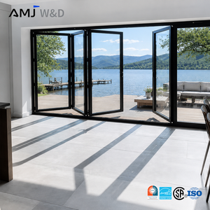 Thermal Break Aluminum Glass Patio Bi Folding Doors