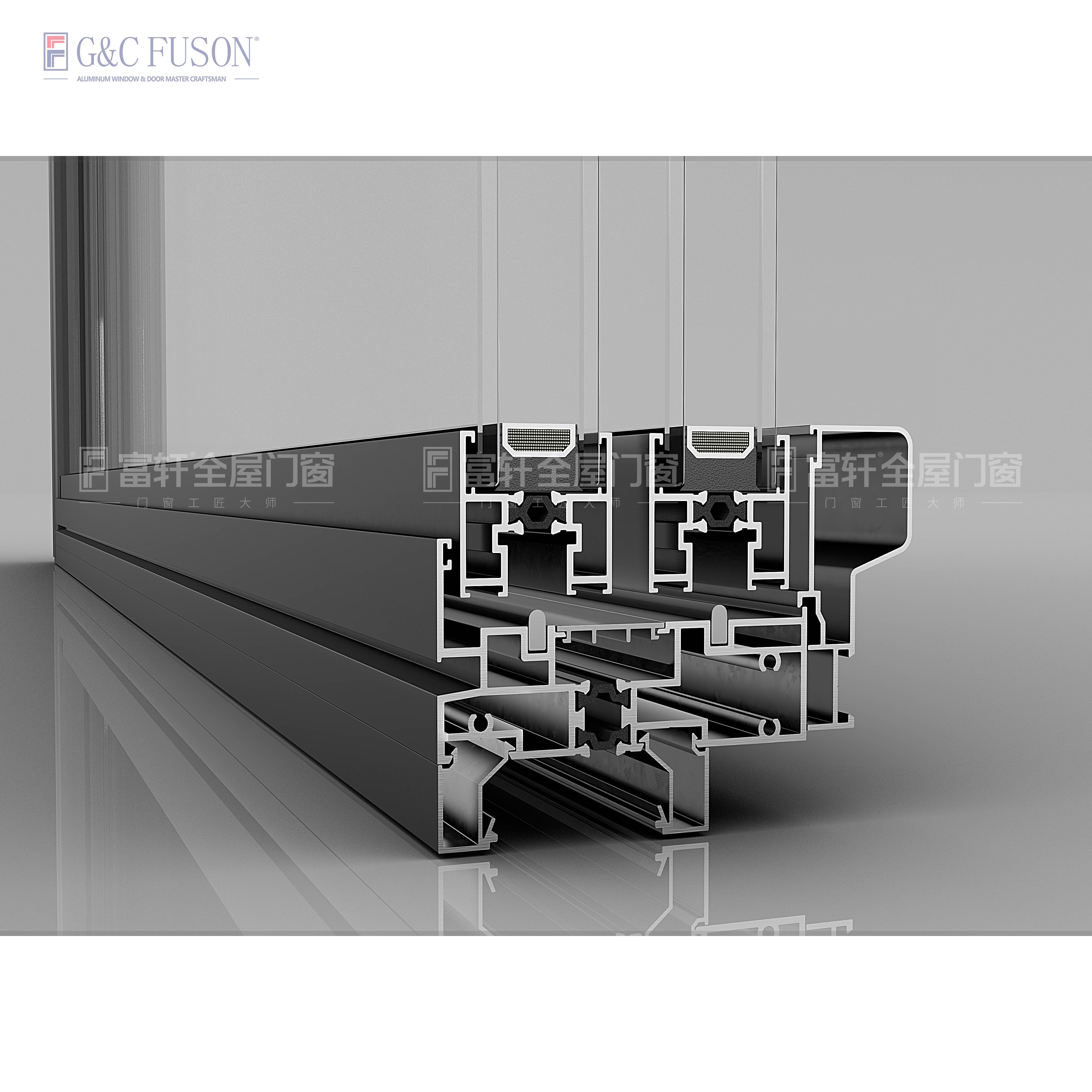 Fuson Aluminum Energy Efficient Design Sliding Window Louver Customized Hurricane Impact Aluminum Window