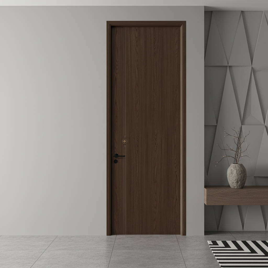 Customized Modern Luxury Aluminum-wood Framed Bedroom Door Fireproof Waterproof Features Finished Suitable for Villa Hotel Use